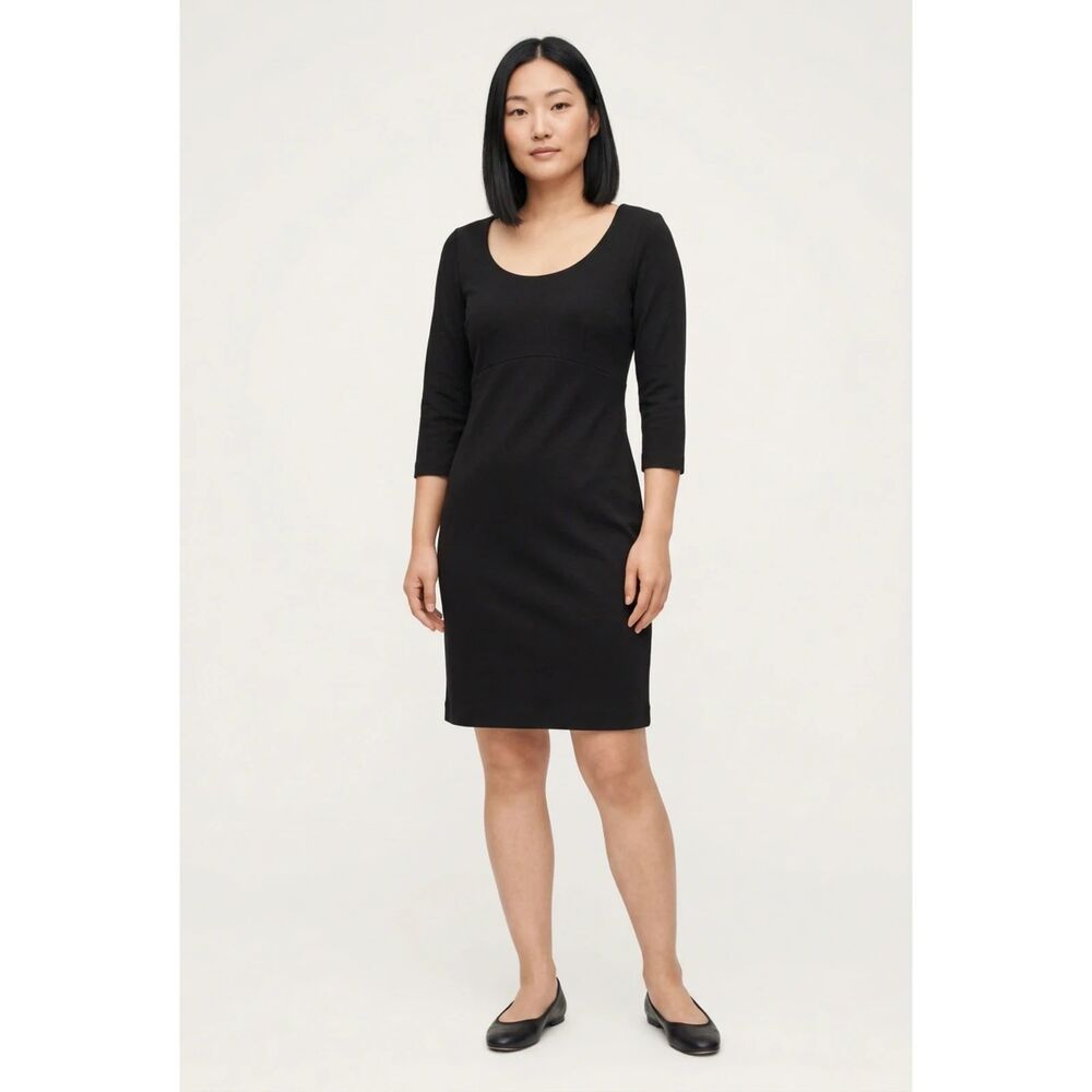 ZARA Black Zara Midi Dress Quiet Luxury Workwear Career Capsule Wardrobe 10P